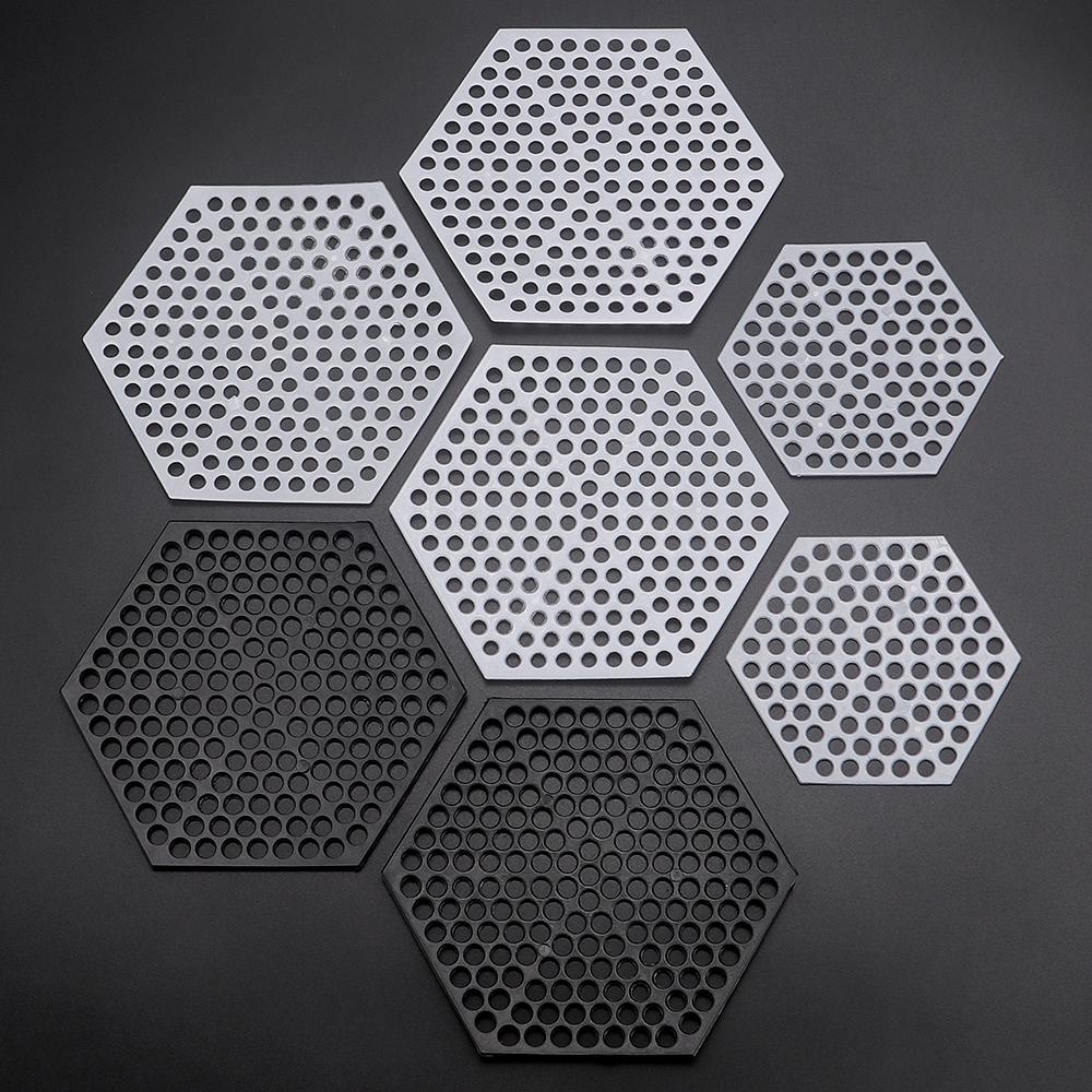 50pcs Handmade Hexagon Weaving Mesh Pattern Accessory Kit, Plastic Weaving Template Board for DIY Crochet Customized Bag/Wallet