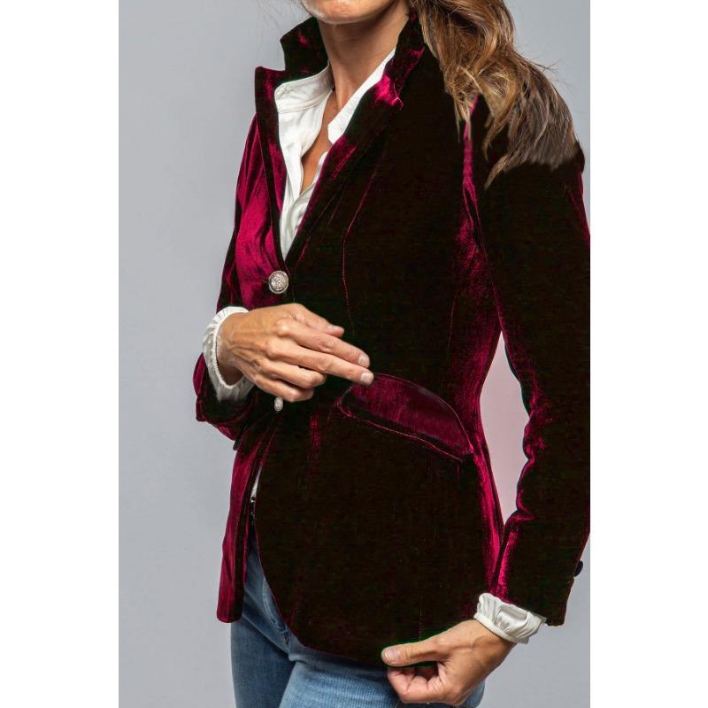Women's Retro Jacket Suit New Slim Split Velvet Small Suit Top