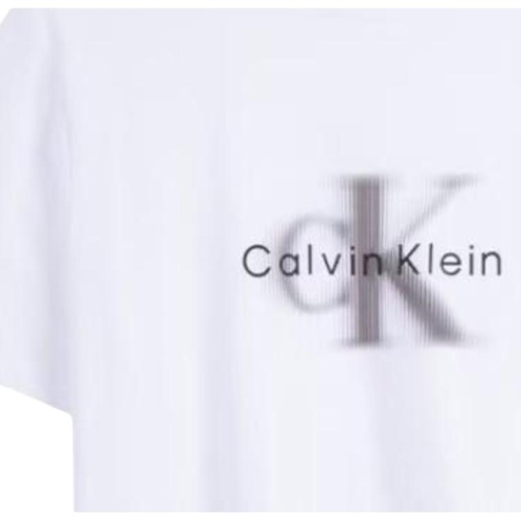 Calvin Klein Casual Comfortable Letter Round Neck Short Sleeve T-Shirt Men T-Shirts White 8RB845G-110