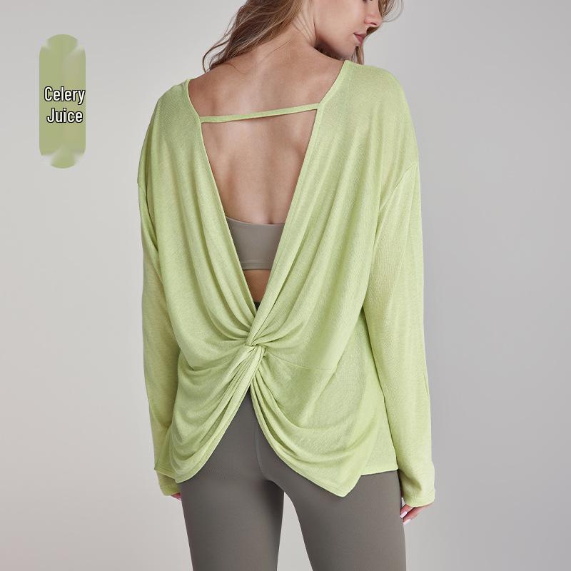 

Anjiu Women s Loose Twist Back Yoga Top - Soft, Comfortable, Lightweight S