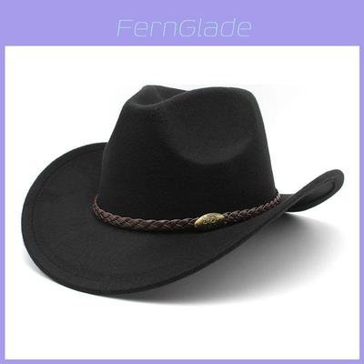 Western Cowboy Hat For Men With Wool Blend For Outdoor Riding And Sun Protection