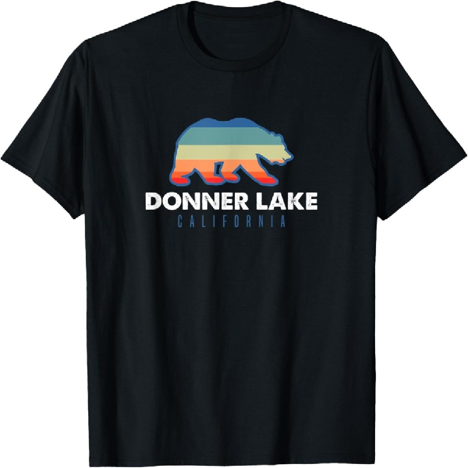 Donner Lake California Sunset Bear Outdoors Boating Fishing T-Shirt XXXXXL разноцветный