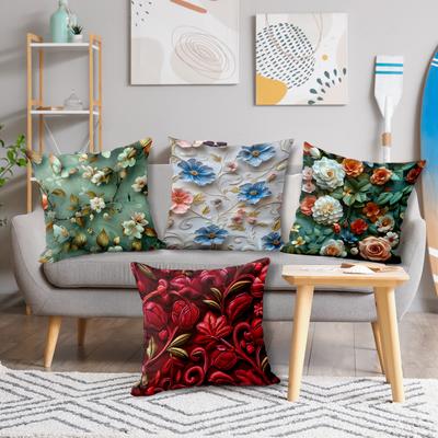 3D Bunte Pflanzen Druck Kissenbezug Mode Heim Sofa Kissenbezug Druck