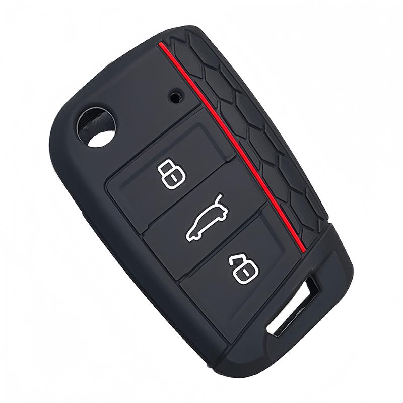 Silicone Cover For Volkswagen Vw Polo Golf 7 Passat Tiguan Mk2 Beetle Ateca Caddy T5 Flip Folding Car Key Case Cover Accessories