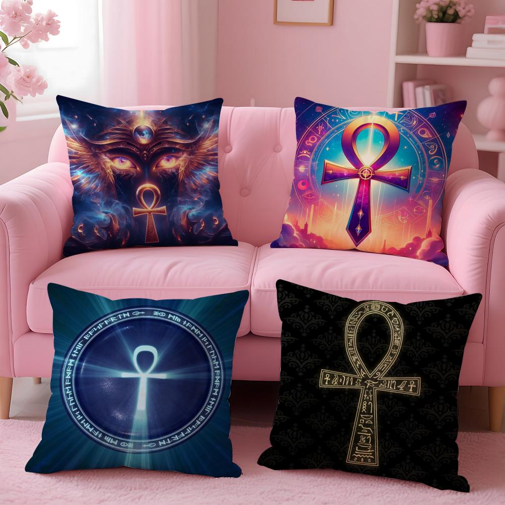 Ancient Ecology Life Talisman Pattern Cushion Cover Pillow Case Soft Skin Friendly Fabric Concealed Zipper