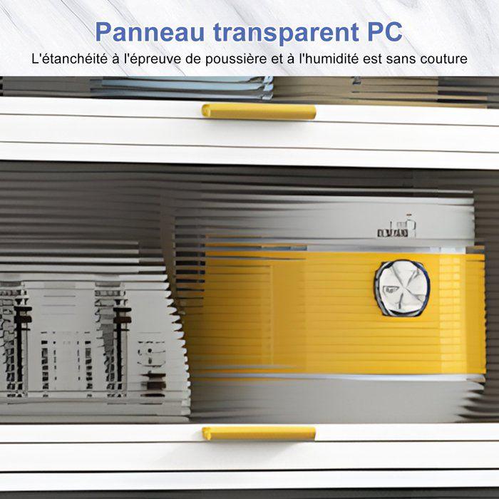 Armoire De Cuisine - SEVENCOMFORT - Buffet De Cuisine - 4 Étagères - Métal - Blanc