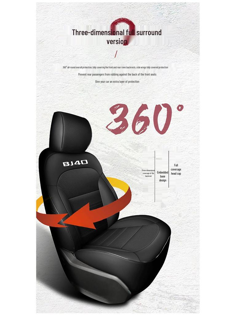 Durable Leather Seat Covers for Beijing BJ40 - Full Coverage, Year-Round Use, 5-Seat Fit