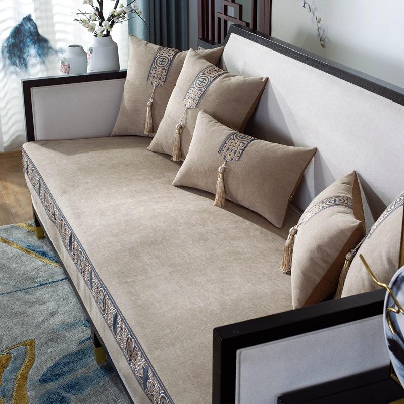 Chinese High-Grade Solid Wood Chinese Sofa Cushion Four Seasons Universal Sofa Cover Cover Cloth Non-Slip Sofa Cushion