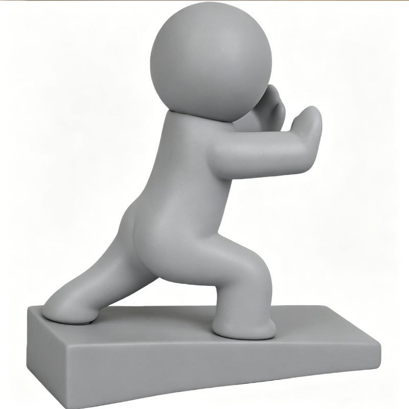 Cute White Humanoid Door Stopper With Non Slip Base Durable Material Perfect For Home Office Bedroom Decor