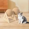 Cat Scratching Ball Interactive Exercise Toy Wooden Furniture Protector Scratcher with Stand for