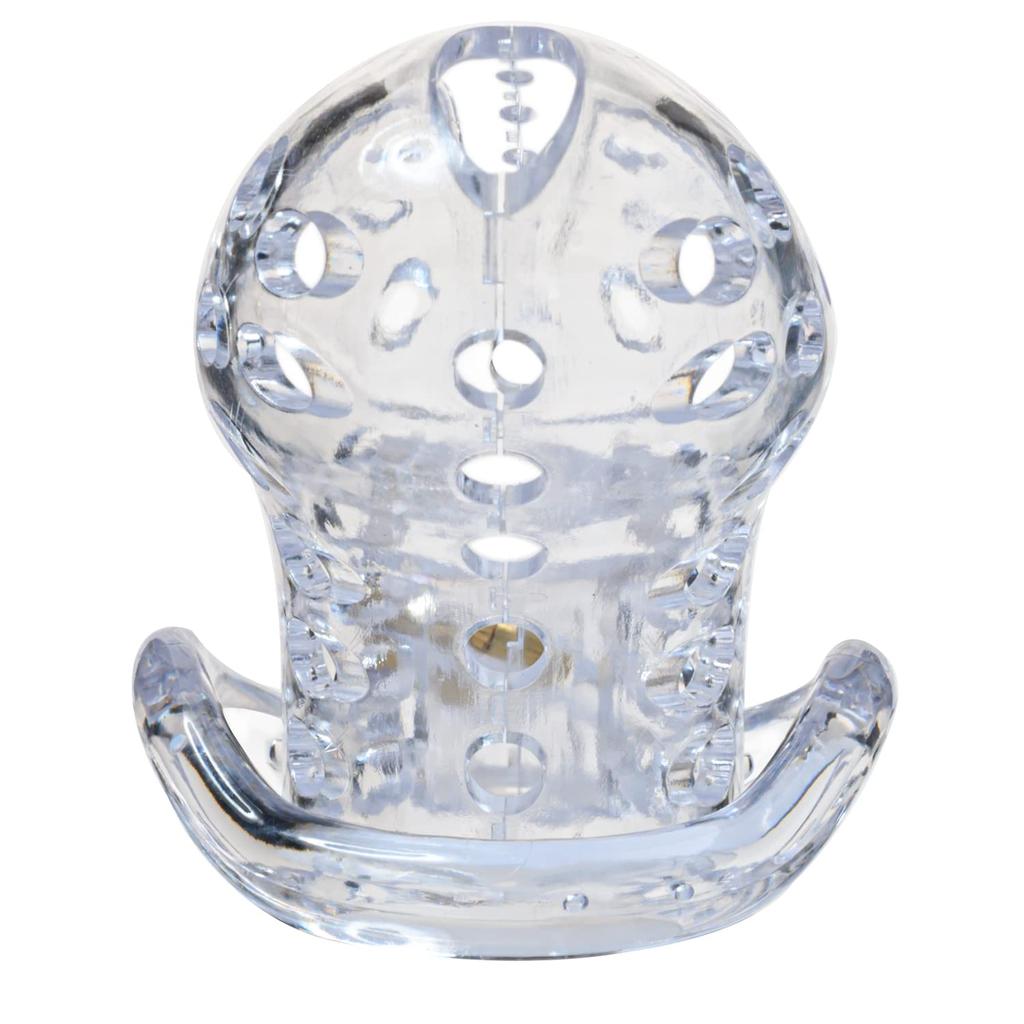 Male Chastity Lock Compact Chastity Belt with Lock Cock Cage Restraints Breastable Chastity Cage SM Couple Slave Adult Toys with 4 Cock Rings (S)