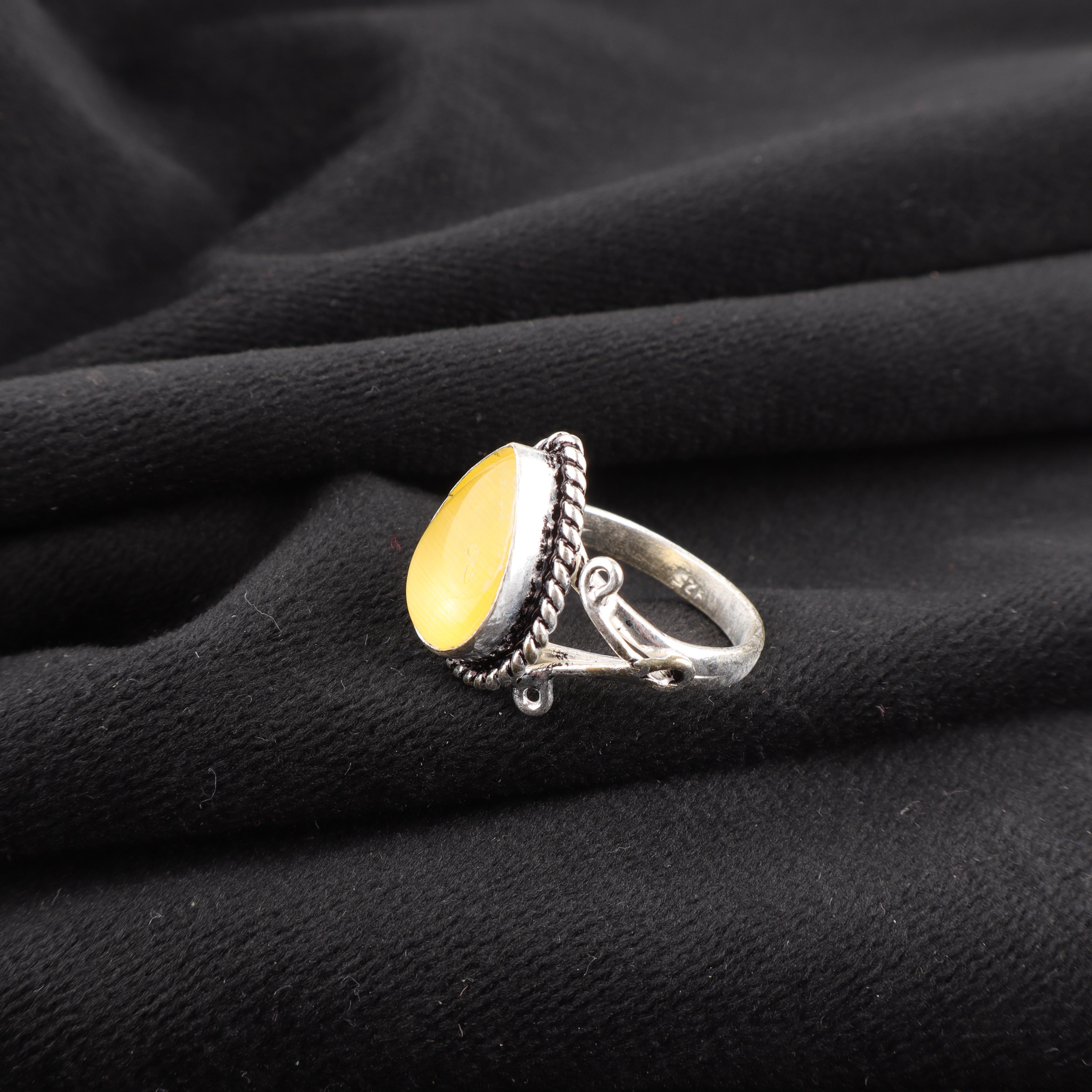 

Кольцо из стерлингового серебра 925 пробы с желтым кошачьим глазом, Роскошные серебряные украшения ручной работы, Красивые украшения с кошачьим глазом в подарок 12 жёлтый