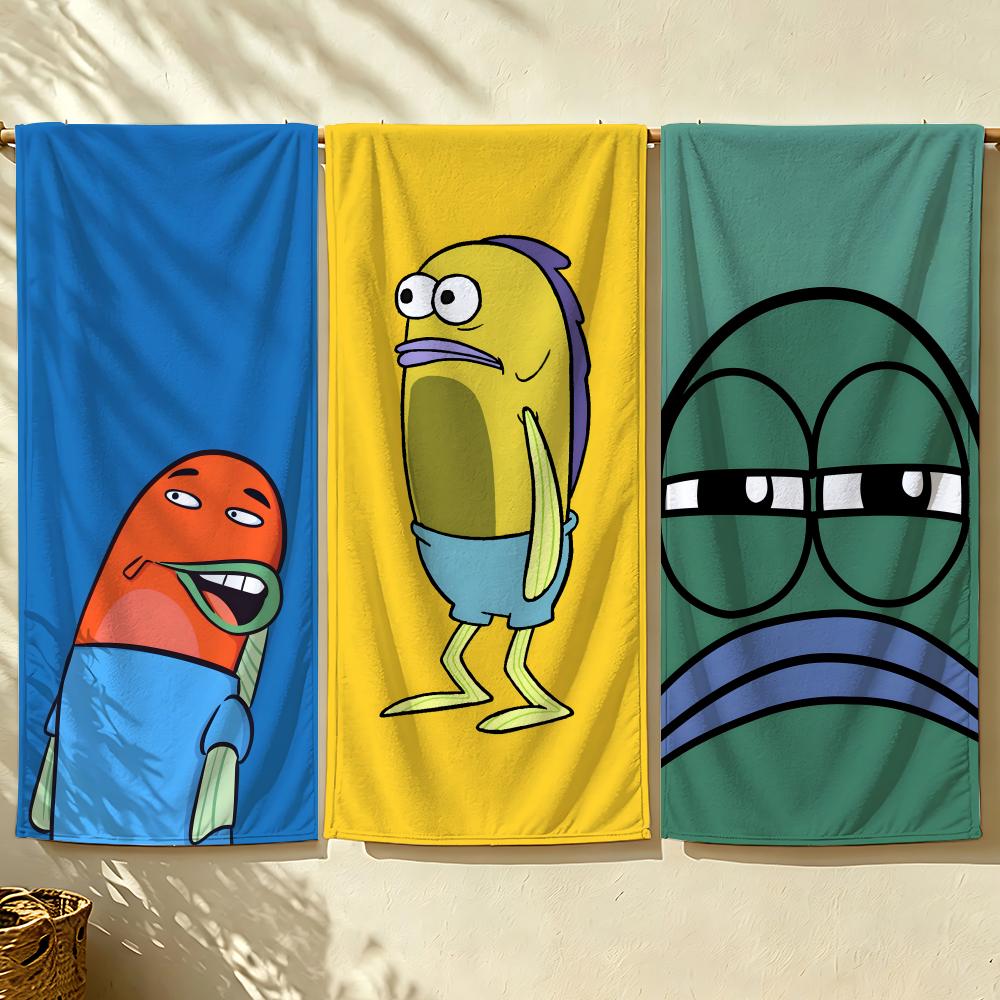 Art cartoon a-abstract F-Fish Towel beach towel, quick drying absorbent bath towel for Swim,Gym,Camping,Outdoor