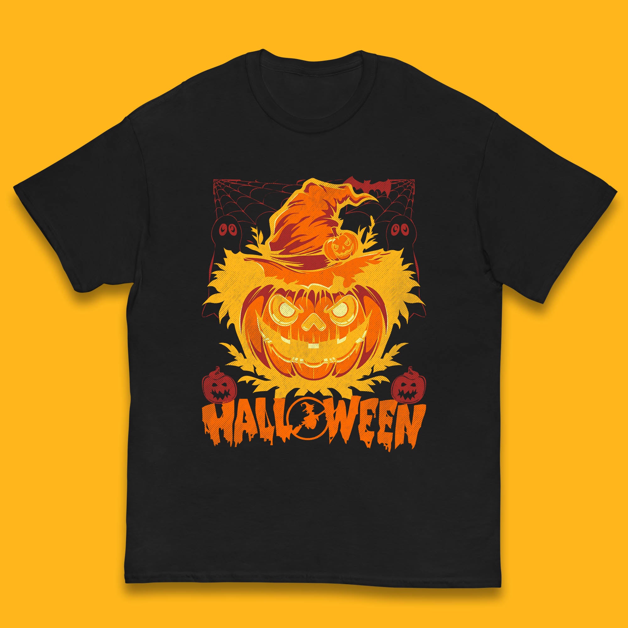 Halloween Scary Pumpkin Face Jack O Lantern Horror Halloween Night Kids T Shirt 120