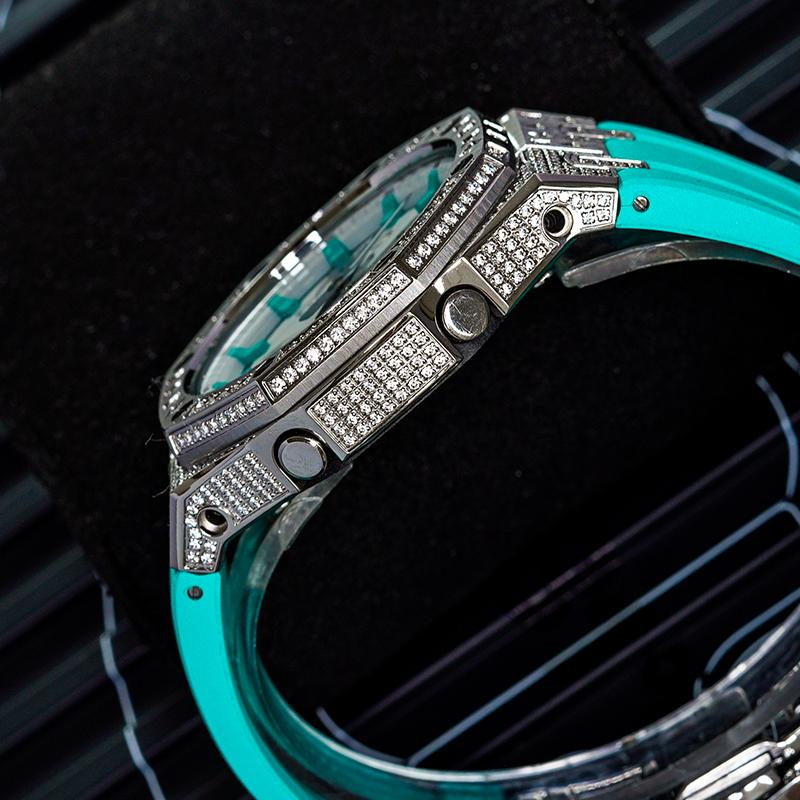Casio Custom Collection Quarzwerk Kautschukarmband Uhr Unisex Weißes Zifferblatt GA-2100-7A7(Watch8--)
