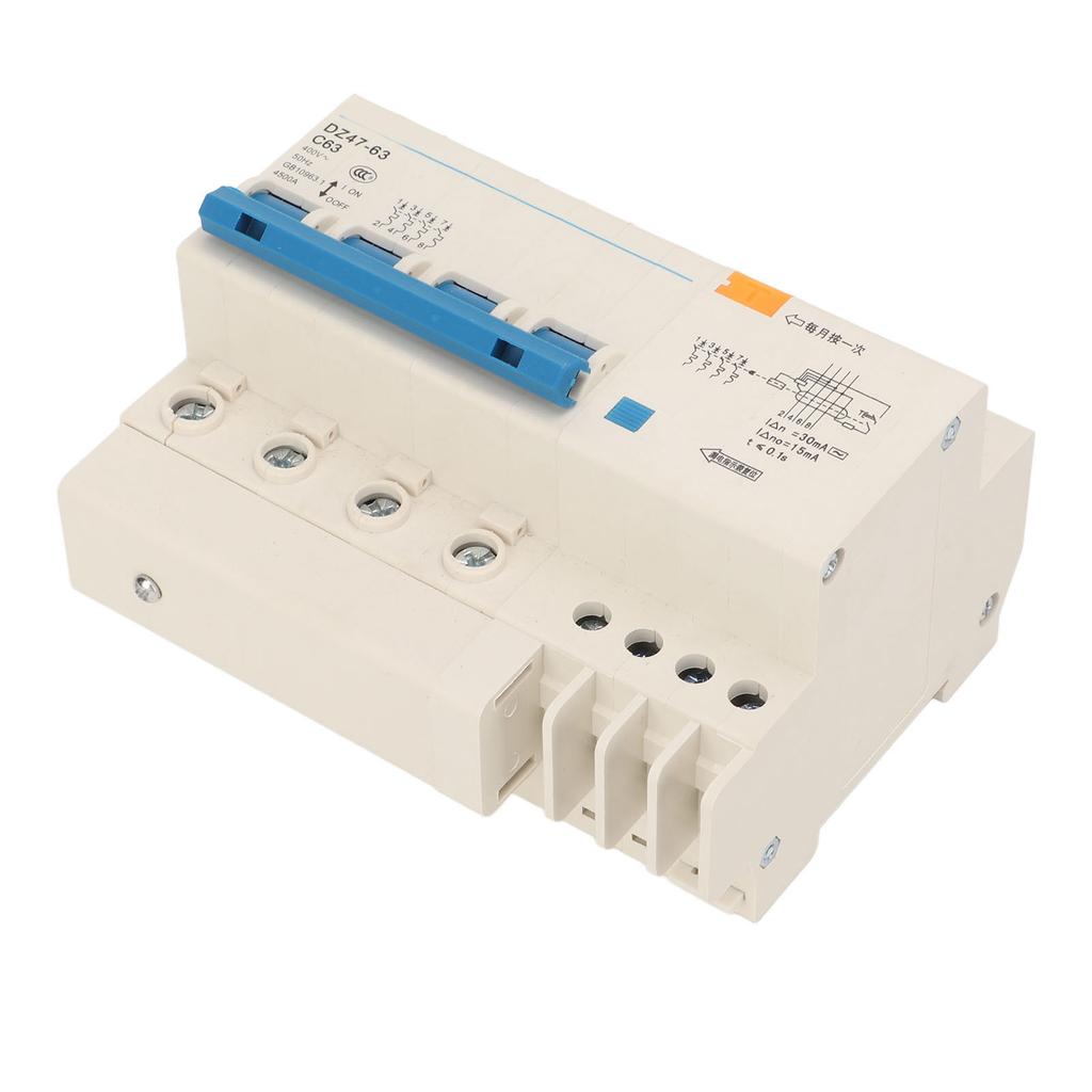 4P Circuit Breaker Good Current Protection Device Pa66 Shell 4500A Breaking Capacity DIN Rail Mount Circuit Breaker 400V