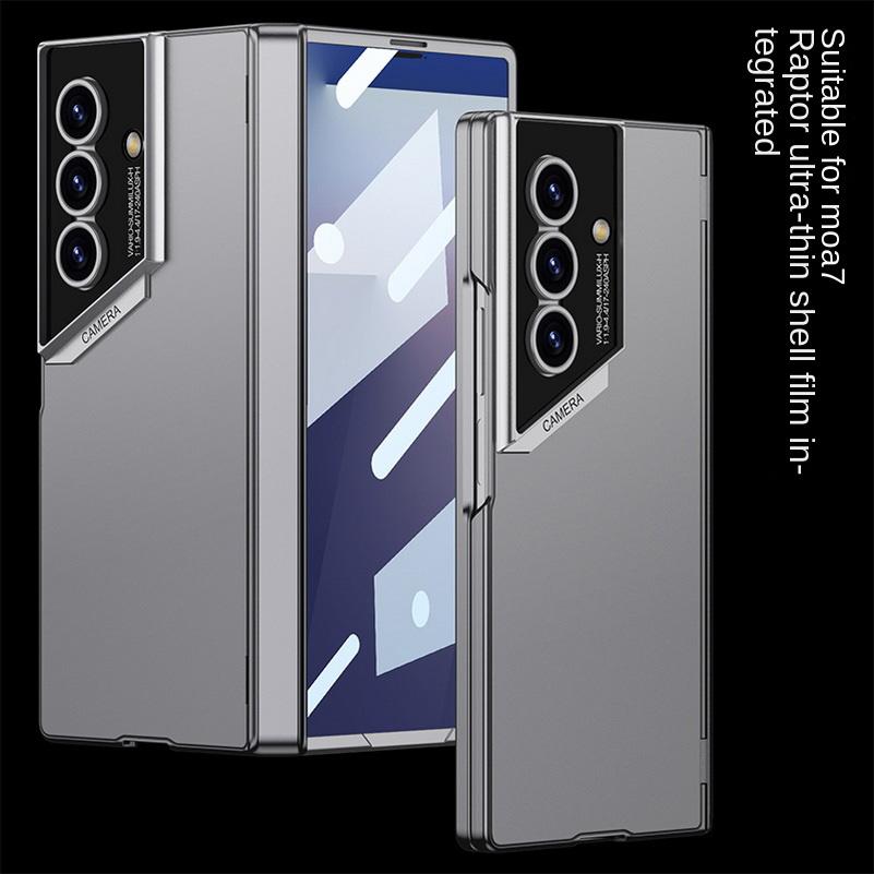 Micro frosted Feel All-inclusive Hinged Glass Protective Film Phone Case for Samsung Z Fold 7 Galaxy Z Fold7 Lens Protect Cover