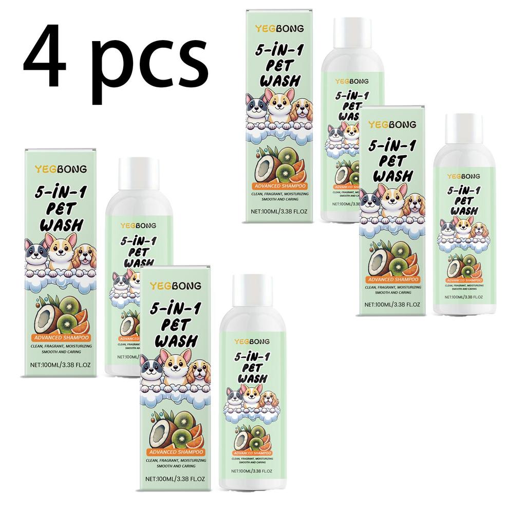 YEGBONG Pet Shampoo, Suitable for Cats and Dogs, 5-in-1 Care with Plant Extracts, Anti-Tangling and Easy To Comb, 100ml