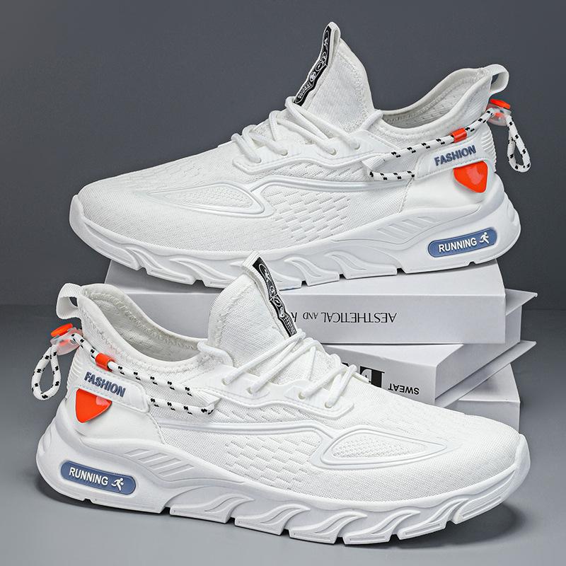 Men's shoes 2025 summer new fly-woven mesh sneakers driving men's versatile, lightweight and breathable running casual shoes