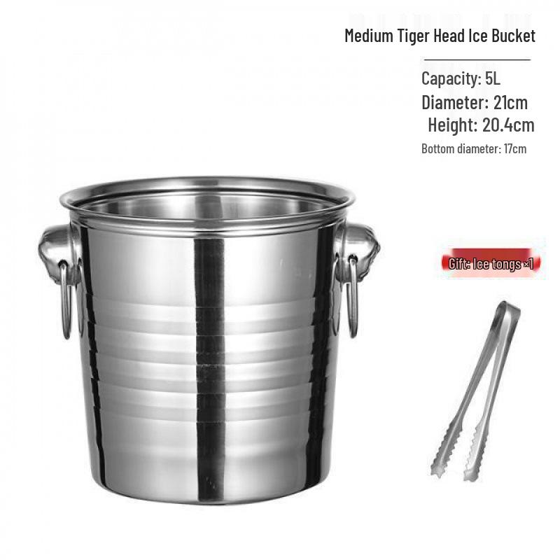 Stainless Steel Tiger Head KTV Ice and Champagne Bucket for Bars