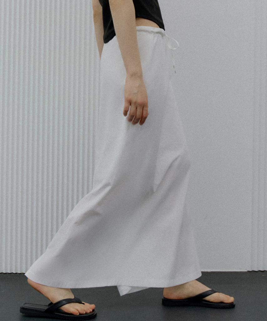 GNGB Maxi Long Elastic Skirt_White