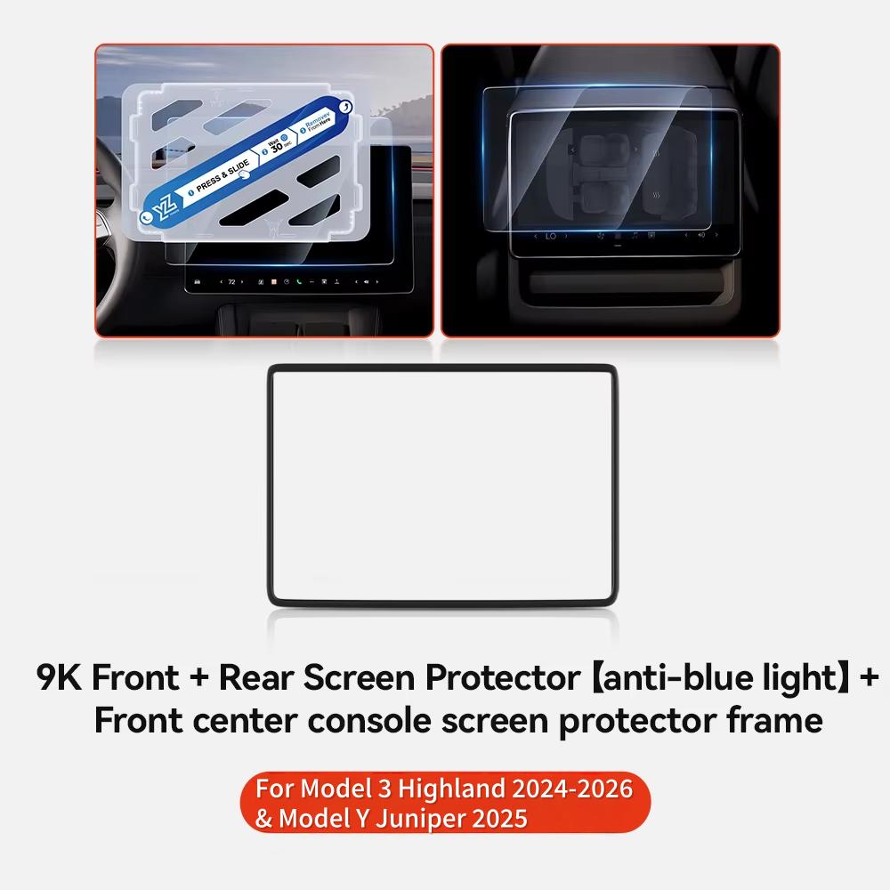 YZ Tempered Glass Screen Protector For Tesla Model 3 Highland Model Y Juniper 2025 Center Console HD Protection Screen Protecto