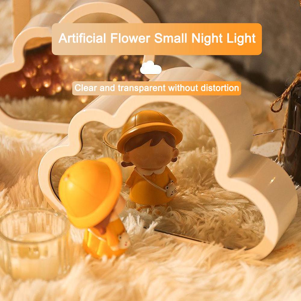 

DIY Tulip Mirror Night Light Material Kit Cloud Tulip Lamp Decorative Table Lamp for Home Bedroom Gift for Girls Material Kit жовтий