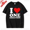 I Love One Directions Print T-Shirts Rapper Short Sleeve T Shirt Vintage Singer Tops Summer Cotton Hip Hop Men Women Tee-shirts