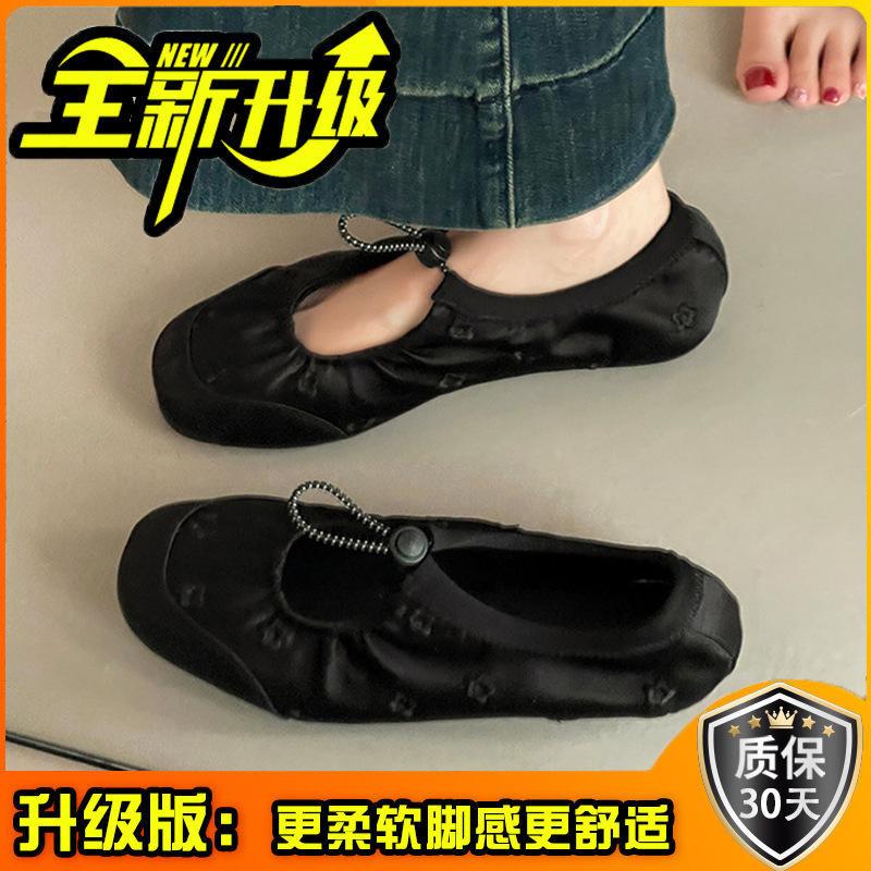 Fashion and casual design sense versatile shallow mouth single shoes women's 2025 summer new temperament ballet round head single shoes