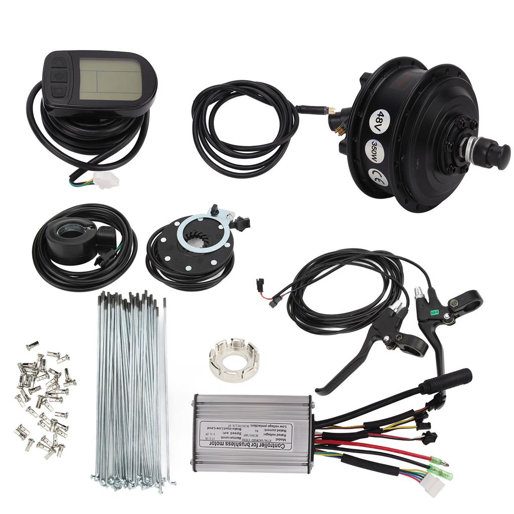Electric Bike Conversion Kit 48V 350W Front Drive Wheel Hub Motor LCD5 Display Meter Set for Mountain Bicycle