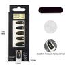 Black French Cat Eye Wear Armor Solid Color Almond Nail Finished Nail Patch 24 Pieces European and American