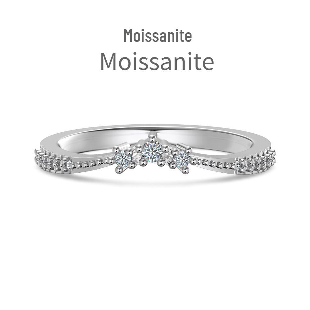 Moissanit S925 Sterling Silber Damenring - D Farbe, Super Glanz, Geometrisches Wassertropfen-Design, Ideal für Hochzeiten und Bankette