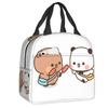 Benutzerdefinierte Bubu Dudu Panda und Brownie Bär Paar Lunchtasche Damen Warm Kühlbox Isoliert Lunchbox für Kinder Schulkinder