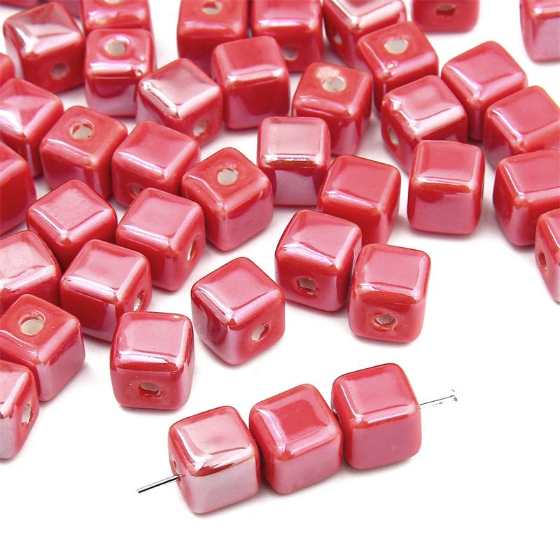 Five-Petal Flower Ceramic Beads for DIY Jewelry Making