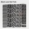 10pcs Elegant Black White Lace Flowers Nail Transfer Foils Stickers Black And White Sexy Lace DIY Charms Nail Art Decoration