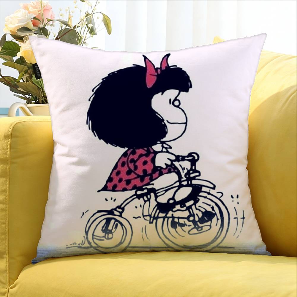 Cartoon Cute M-Mafalda World Various Sizes Square Pillow Case For Car Home Bedchamber Decor
