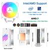 upHere CPU Cooler Side Flow Type LGA1700 Compatible High Performance ARGB PWM Fan AURA Sync 5V 3PIN RGB 6 Hot Pipes AM4 Compatible White ARGB/Auto