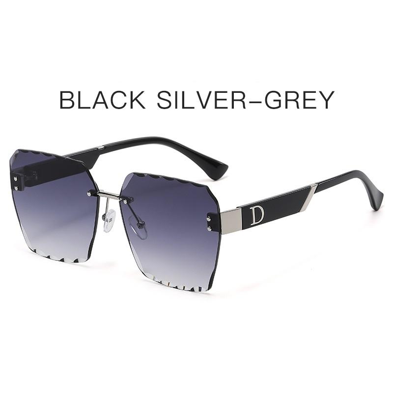 Glamour Luxury D Brand Sunglasses For Men And Women Stylish Rimless Oversize Fashion Glasses Unisex Trend Eyewear UV400