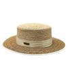 Light Luxury French Palm Leaf Flat Top Straw Hat Women'S Summer Sunshade Top Hat Seaside Vacation Raffia Hat