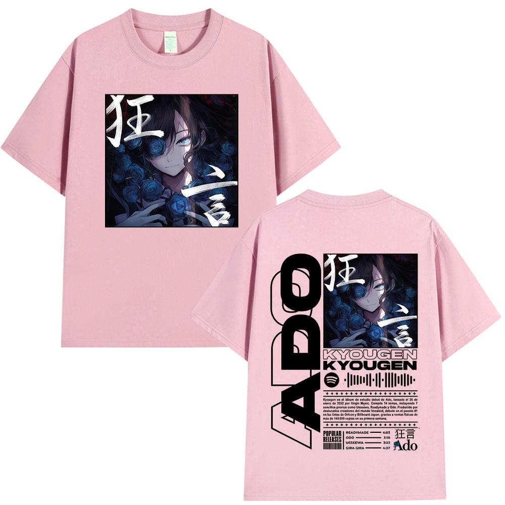 Ado Hibana Kyougen Welttournee 2025 T-Shirt Unisex Damenbekleidung Mode T-Shirt 100% Baumwolle Lässig Kurzarm Übergroße T-Shirts