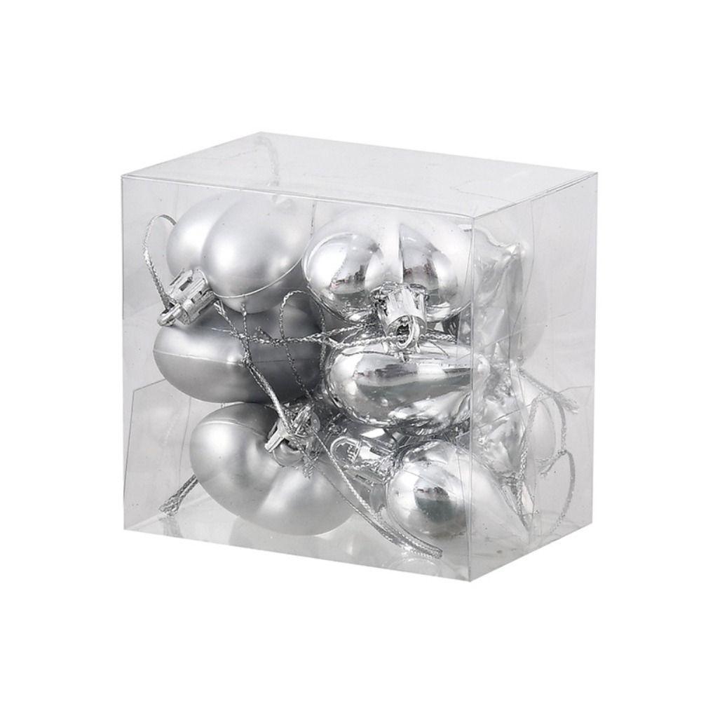 12 STÜCKE Kunststoff Herz Kugel Ornamente Set 4,5CM Weihnachtskugeln Hängendes Herz Kugel Anhänger Weihnachten