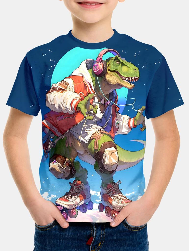 2025 Kids Clothes Dinosaur Graphic T Shirt for Children 3d Printed Tee Shirts Funny Children's Clothing T-Shirt Cool Design Tops
