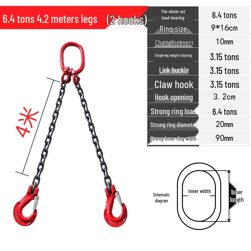 Complete Lifting Chain Sling with Hooks for Mining and Rigging