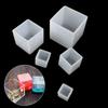 Transparente quadratische Würfel Silikonform Kristall UV Epoxidharz Gießformen DIY Anhänger Schmuckherstellungswerkzeuge