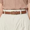 Brown Slim Matte Buckle Cowhide Women S Belt Dbbe4e742w3