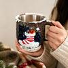 Christmas Tea Cup with Holiday Relief Pattern, Molded Shell, Metal Inner Cup for Gift Use and Winter Table Service