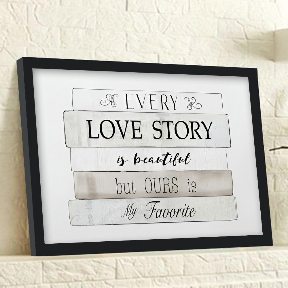 Modern Letter Canvas Wall Art Painting with Frames for Living Room Bedroom Decor Pictures Housewarming Gift