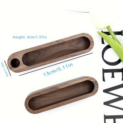 2Pcs Business Card Holder with Pen Holder Classification Solid Wood Business Card Box Pen Organizer Business Card Holder