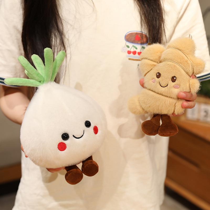 New Vegetable Spirit Plush Toy Kawaii Onion Garlic Ginger Stuffed Dolls Cartoon Onion Ginger Plushie Holiday Decorations Gifts
