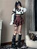 Punk Gothic Red Plaid Mini Skirt Women Vintage Y2k E-girl Emo High Waist Cake Skirt Harajuku Street Fairycore Grunge Clubwear